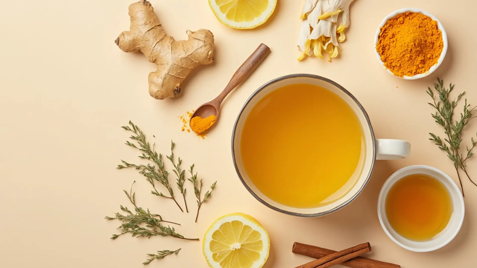 Ingredientes para realizar la receta de la infusión antiinflamatoria 